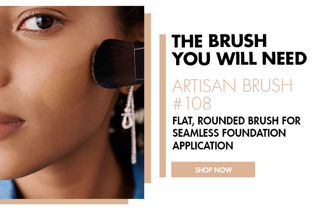 Artisan Brush #108, the flat, rounded brush for seamless foundation application