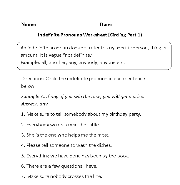 indefinite pronouns worksheet grade 5 best worksheet