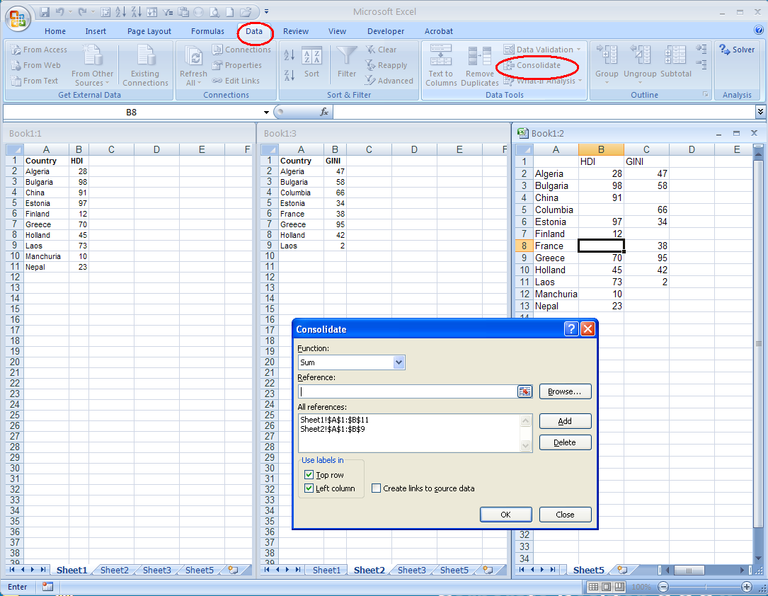 consolidate worksheets in excel vba