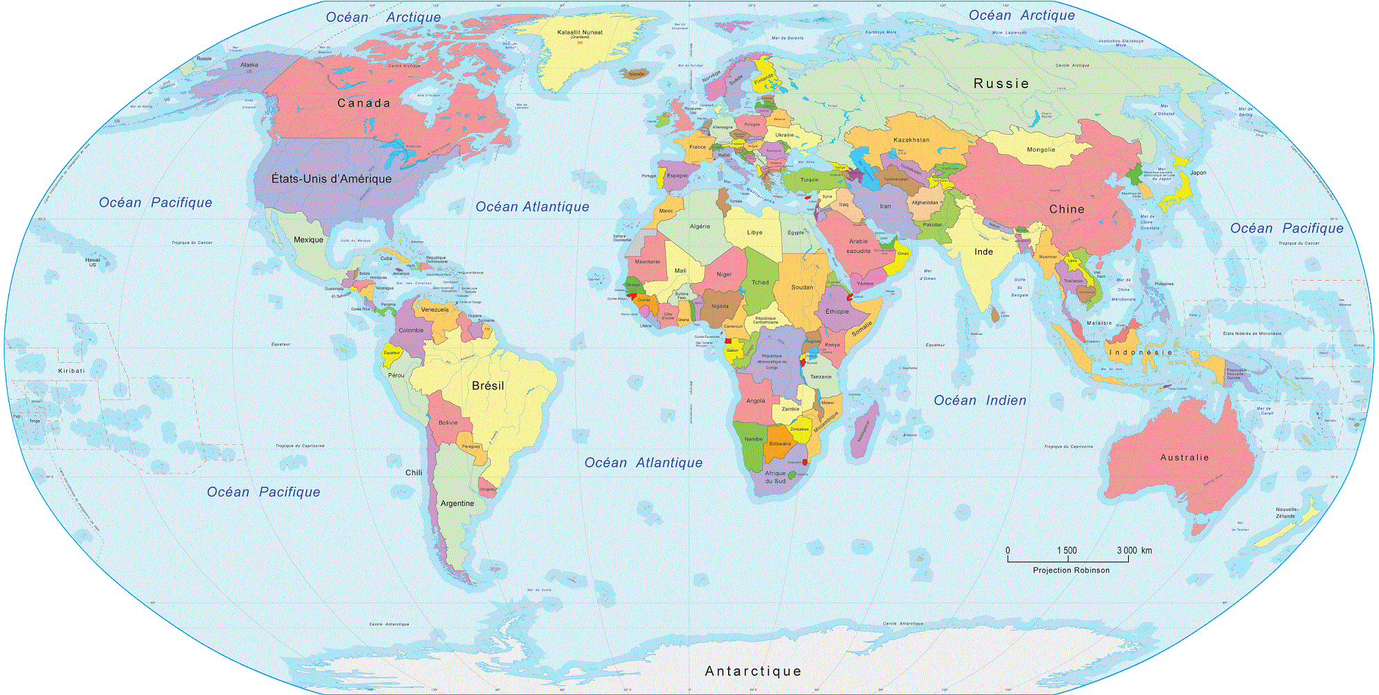 Carte Carte Du Monde En Français