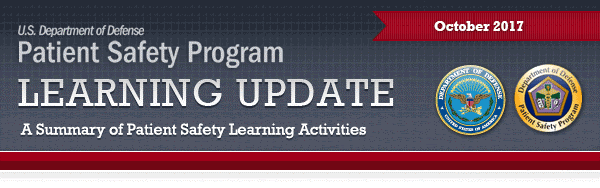 Patient safety Program Learning Update October 2017 Banner