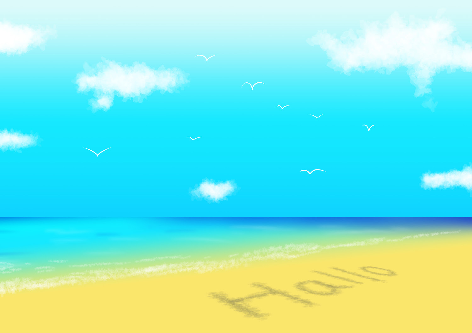 無料イラスト画像 50 素晴らしい海 イラスト 簡単 手書き