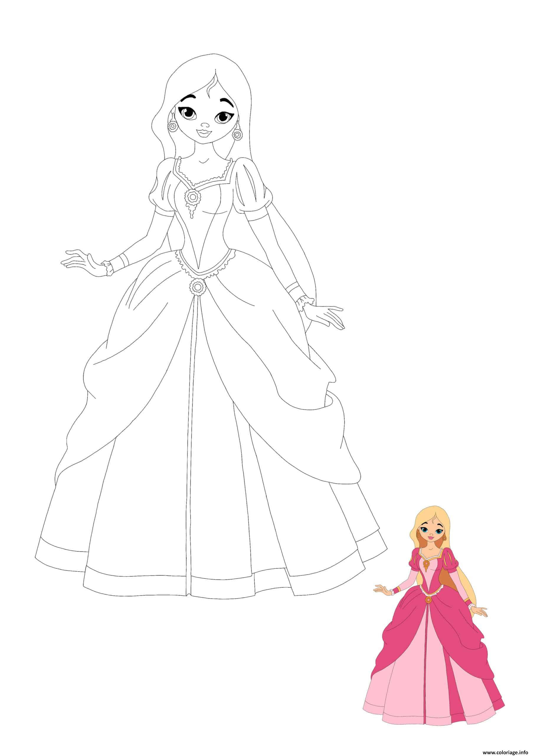 Tu pourras colorier barbie et les sirènes, barbie et les mousquetaires. Coloriage Barbie Princesse Jecolorie Com