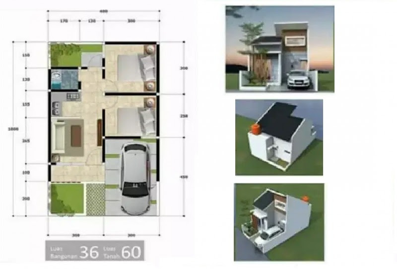 Rumah tipe 36 adalah rumah yang mempunyai luas bangunan 36 m2. 15 Desain Rumah Minimalis Type 36 Serta Denah Dan Fasad Terbaru