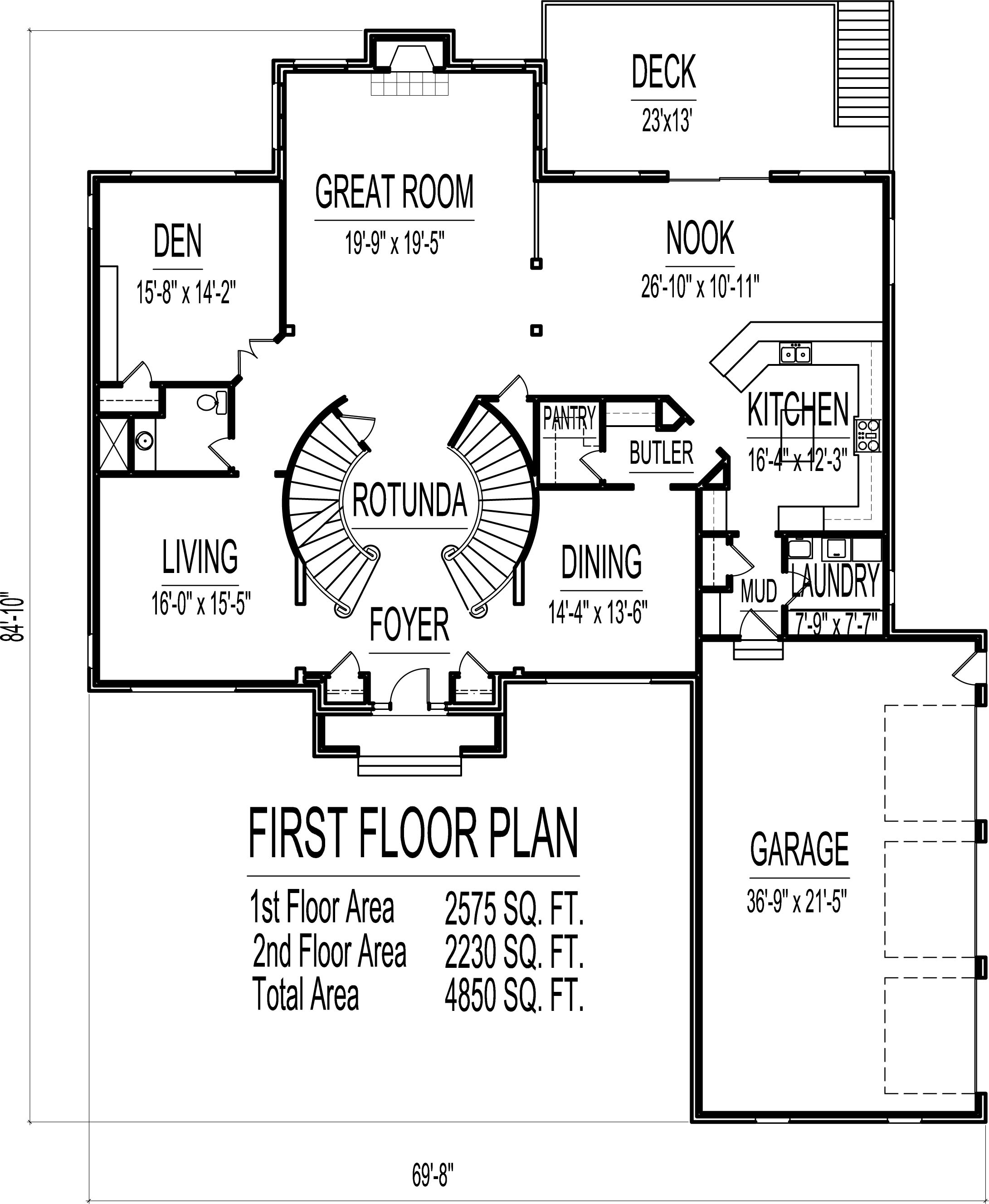 Make my house team are enough capable of designing best small 2 storey house floor plans, two floor home front elevation as per clients requirement, architecture feasibility and variety of features. 4500 Square Foot House Floor Plans 5 Bedroom 2 Story Double Stairs