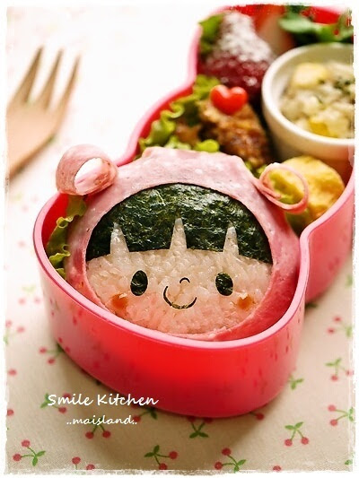心に強く訴えるキャラ弁 おにぎり 女の子 日本のイラスト