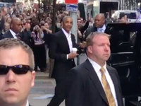 Obama appearance in New York City causes brief commotion