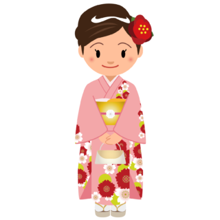 綺麗な着物 女性 イラスト フリー アニメ画像