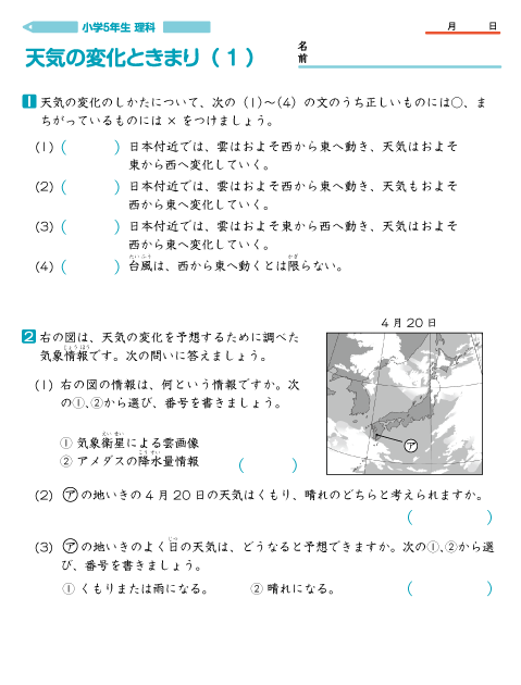 理科 天気の変化 Slensiyc