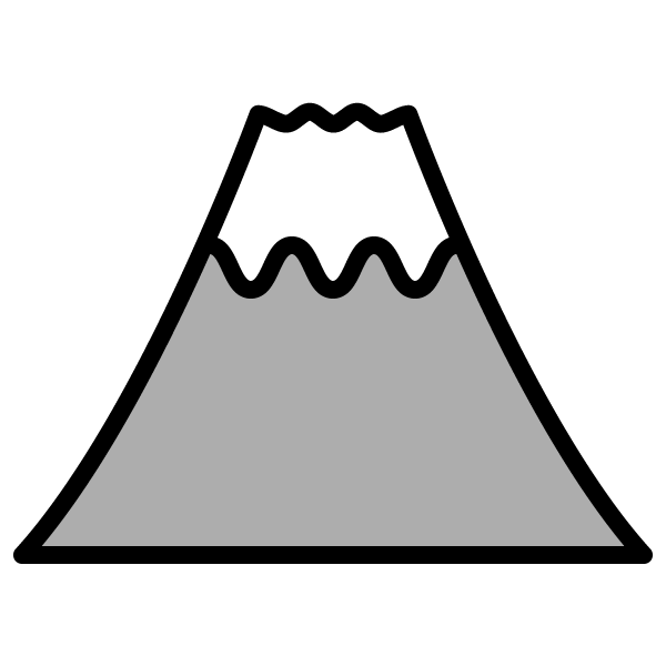 美しい花の画像 ラブリー富士山 イラスト 無料 白黒
