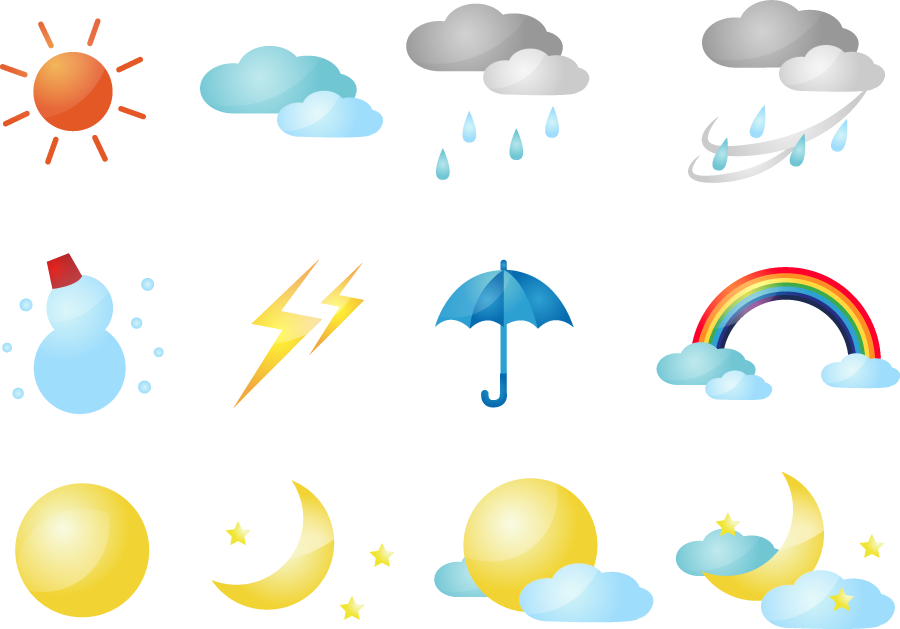 子供向けぬりえ ユニーク天気 イラスト フリー素材