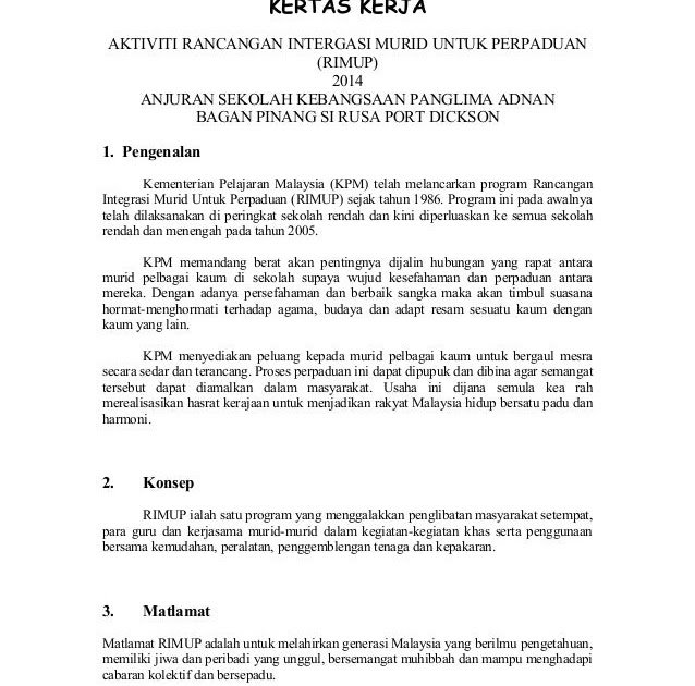 Contoh Kertas Kerja Homestay - Lol Contoh