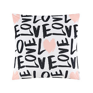 Graphic love throw pillow