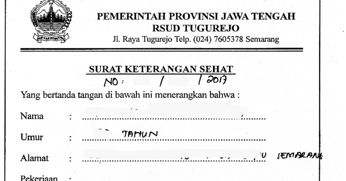 Contoh Surat Keterangan Sehat Jasmani Dan Rohani Dari