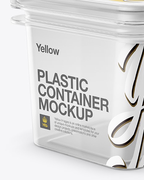 Download Download Plastic Clear Container Mockup Front View High Angle Shot PSD - Clear Plastic Container ...