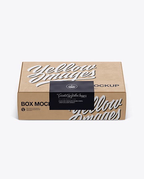 Download Kraft Paper Box with Label PSD Mockup Front View High ...