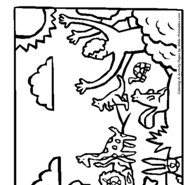 6th Day Of Creation Coloring Page - Coloring Walls