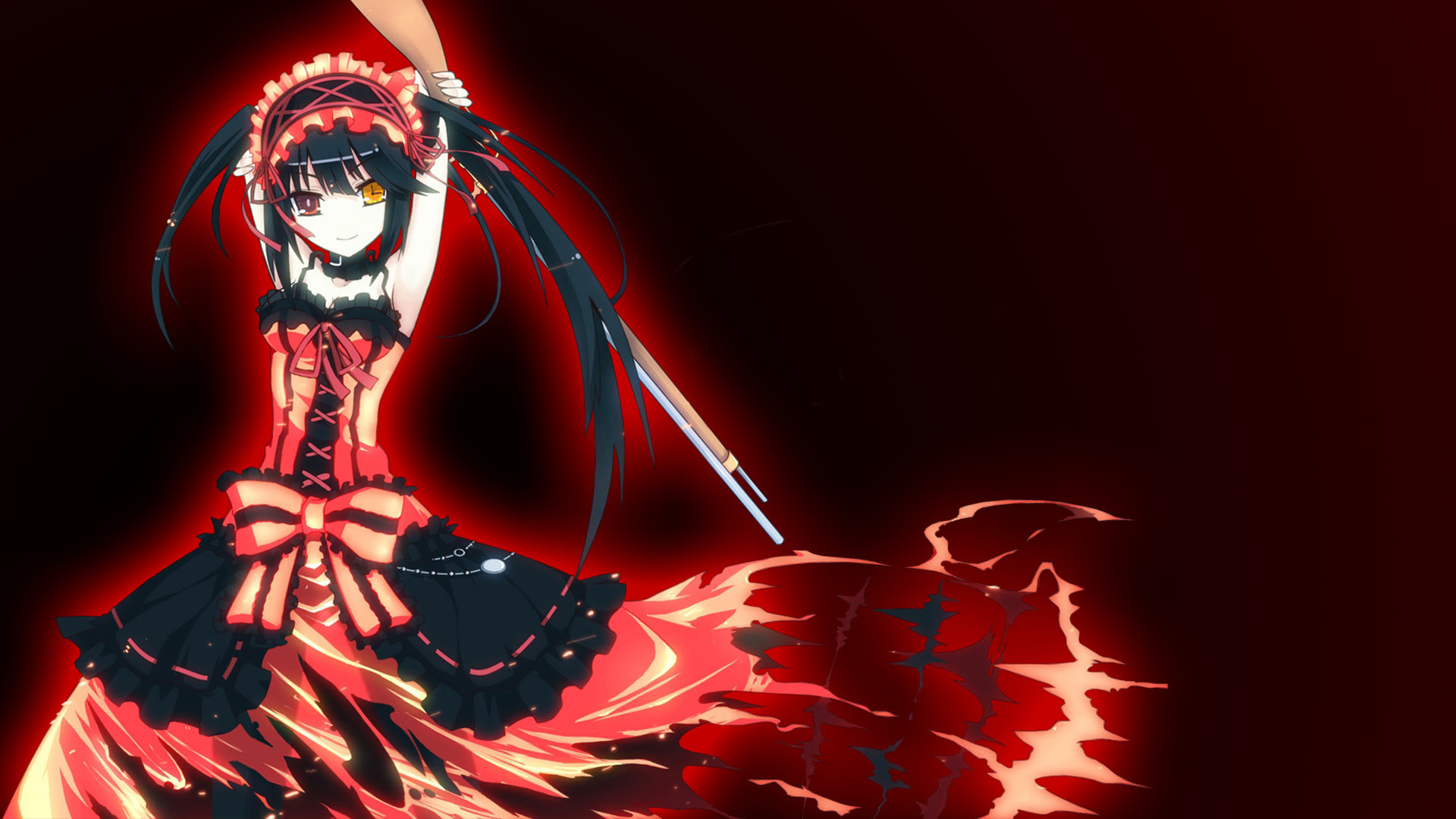 Wallpapers anime full hd 1920x1080, desktop backgrounds hd 1080p. Black And Red Anime Girl Wallpaper