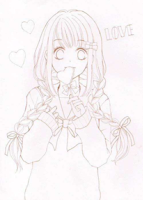 1000以上 線画女の子 線画女の子