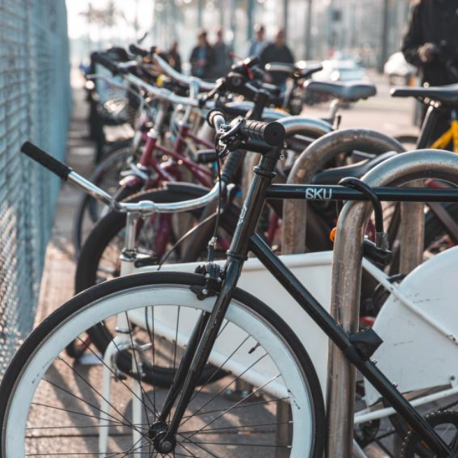 Bike on Bike Rack 