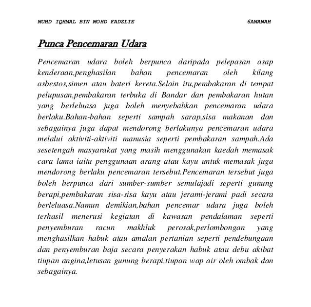 Contoh Buku Skrap Pencemaran Air - Sepcont