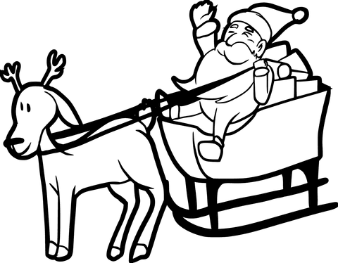 Dieser tage hat rudolph, das rotnasige rentier, gut zu tun. Ausmalbild Nikolaus Auf Dem Schlitten Mit Rentier Ausmalbilder Kostenlos Zum Ausdrucken
