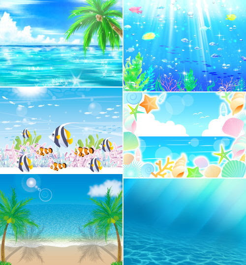 動物画像のすべて 50 夏 海 イラスト 綺麗