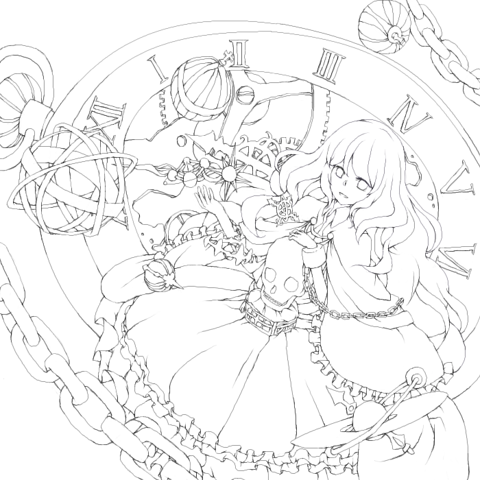 最高のイラスト画像 最高のかっこいい 塗り絵 線画 フリー 女の子