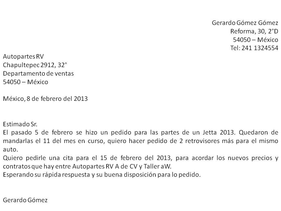 Ejemplo De Oficio Formal De Peticion - Ejemplo Sencillo