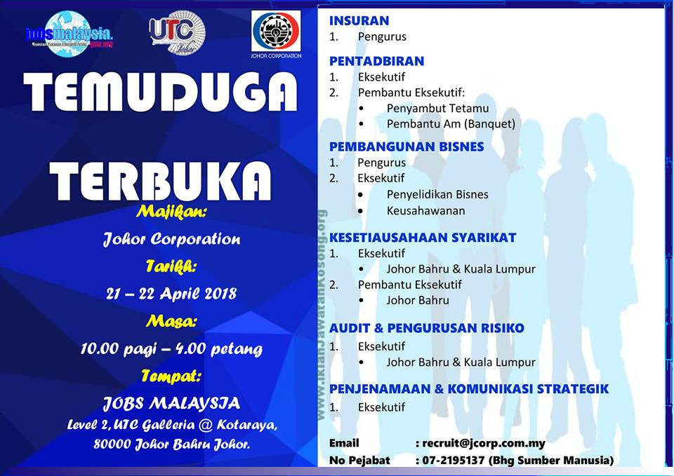 Sila rujuk artikel ini dengan betul dan teliti tarikh post ini dibuat. Career In Johor Corporation Jcorp Iklan Jawatan Kosong