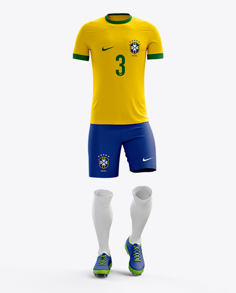Download Full Soccer Kit Front View Jersey Mockup PSD File 77.05 MB