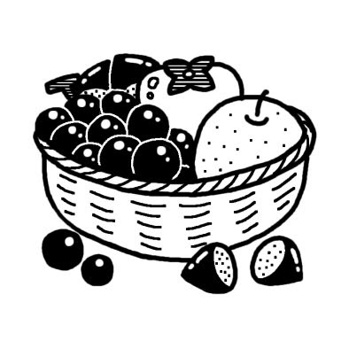 すべての動物の画像 ユニーク果物 イラスト 無料 白黒