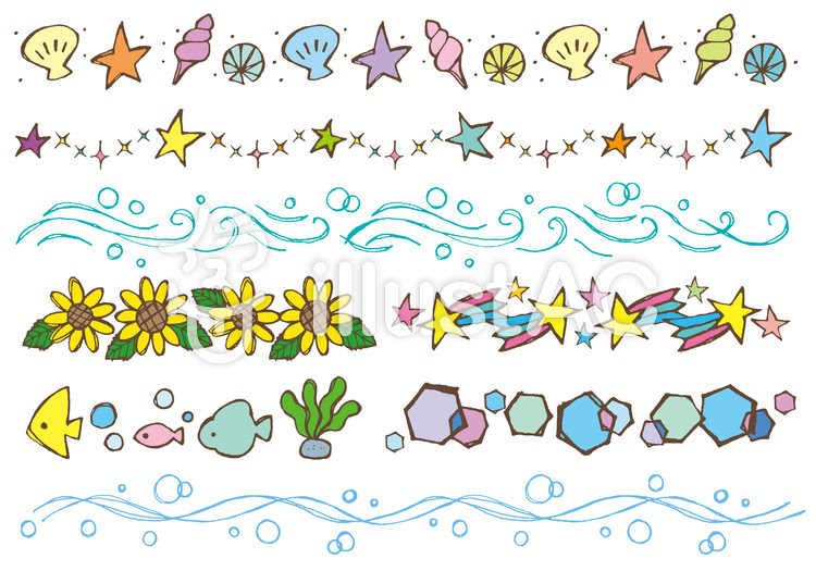 綺麗な海 イラスト おしゃれ 手描き 無料イラスト集