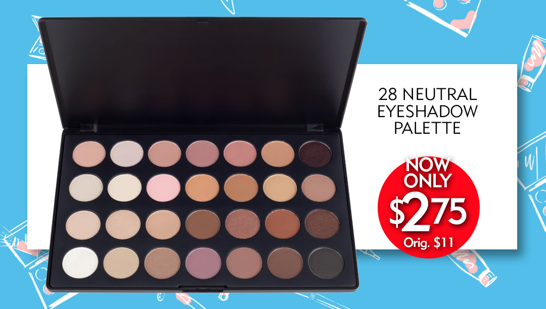 28 Neutral Eyeshadow Palette, Only $2.75