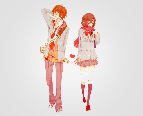 Anime Girl And Boy Holding Hands