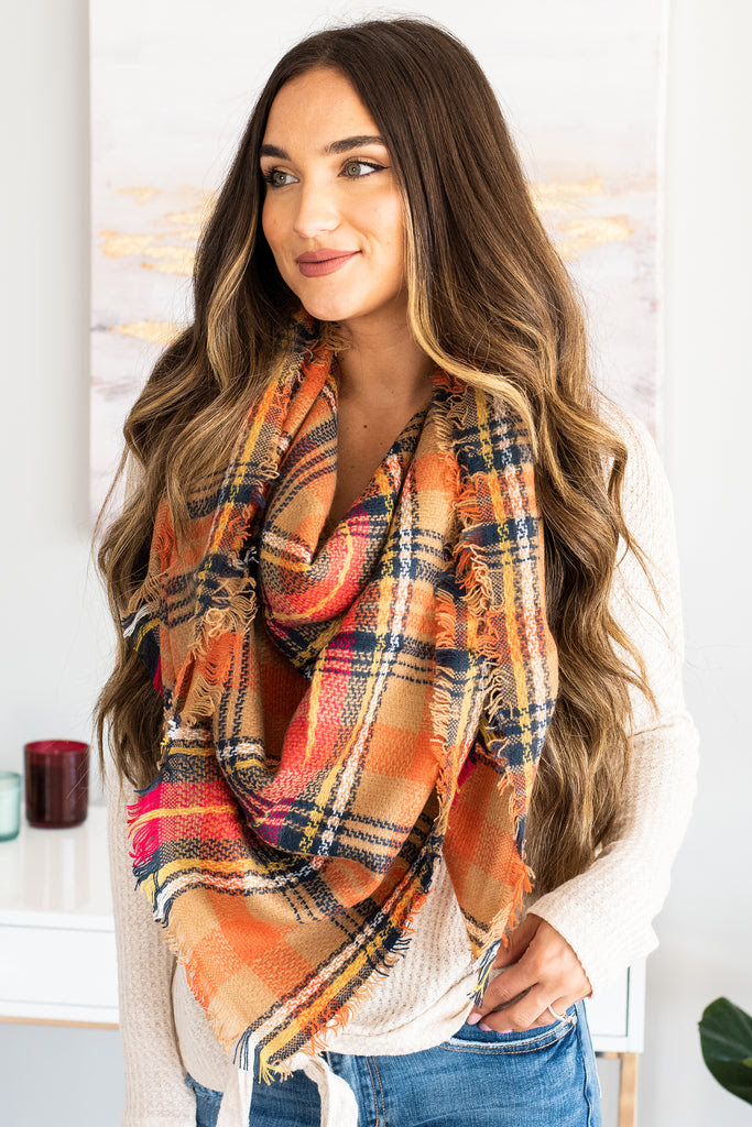 You can find the pattern for the blanket here. Cozy Plaid Blanket Scarf Fringe Mint Julep Shop The Mint