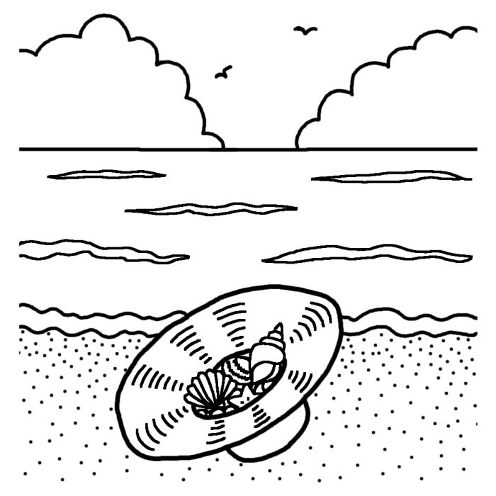 ぜいたく海 イラスト 白黒 最高の動物画像