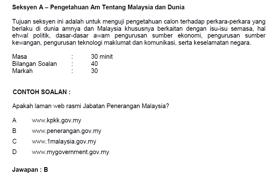 Contoh Soalan Peperiksaan Gred N29 - Rasmi Suf