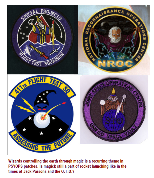 Weird sereies of USA military and Intel patches depicting a wizard for some unknown reason