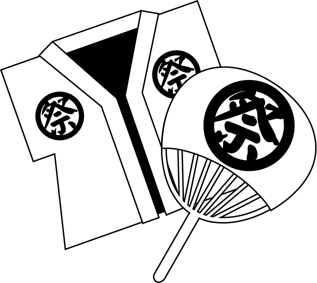 最新祭り イラスト 白黒 すべての動物画像
