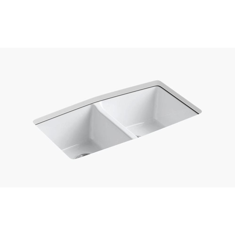 Get free shipping on qualified cast iron undermount kitchen sinks or buy online pick up in store today in the kitchen department. Brookfield Undermount Cast Iron 33 In 5 Hole Double Bowl Kitchen Sink In Stock Hardwarestore Delivery