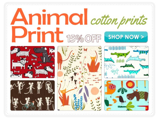 15% Off Animal Cotton Prints
