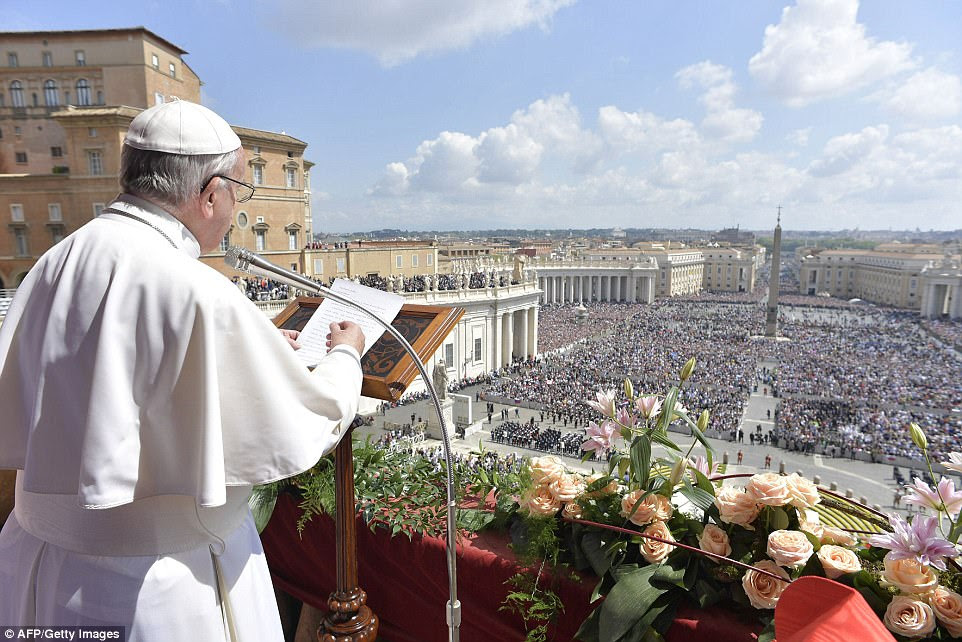Â Papa Francis durante a bÃªnÃ§Ã£o "Urbi et Orbi" para Roma