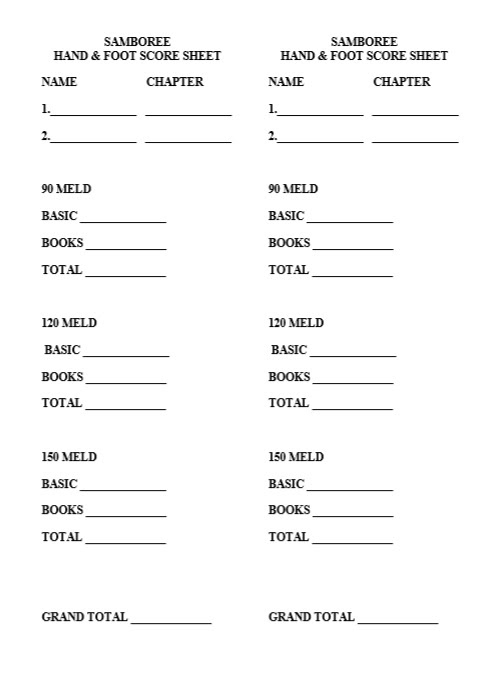 The free printable score tally card sheet comes with instructions. 6 Free Sample Hand And Foot Score Sheet Samples Printable Samples