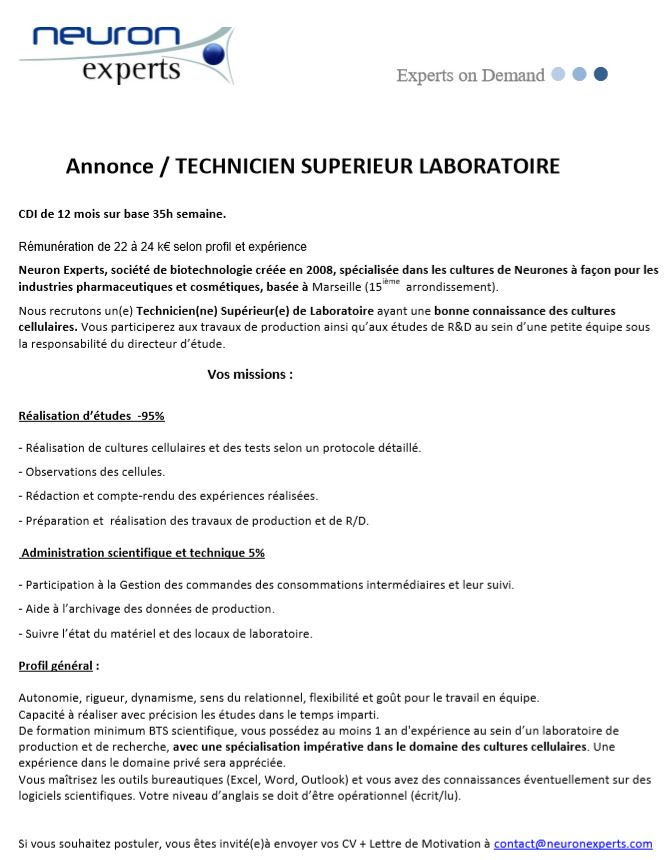 Lettre De Motivation Technicien De Laboratoire Cosmétique  Exemple de