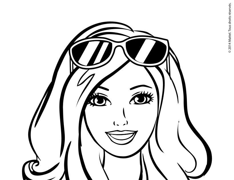 Download Coloring Pages: Barbie Coloring Face