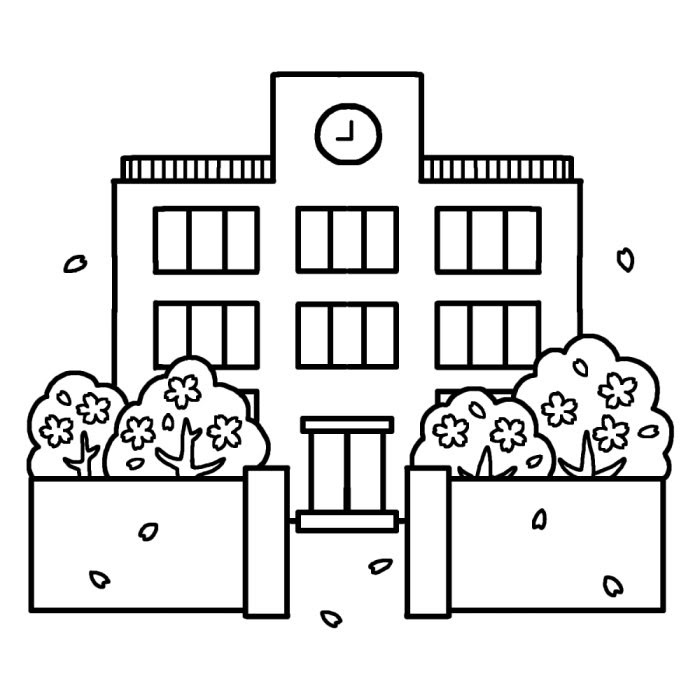 美しい花の画像 驚くばかり学校 イラスト 白黒