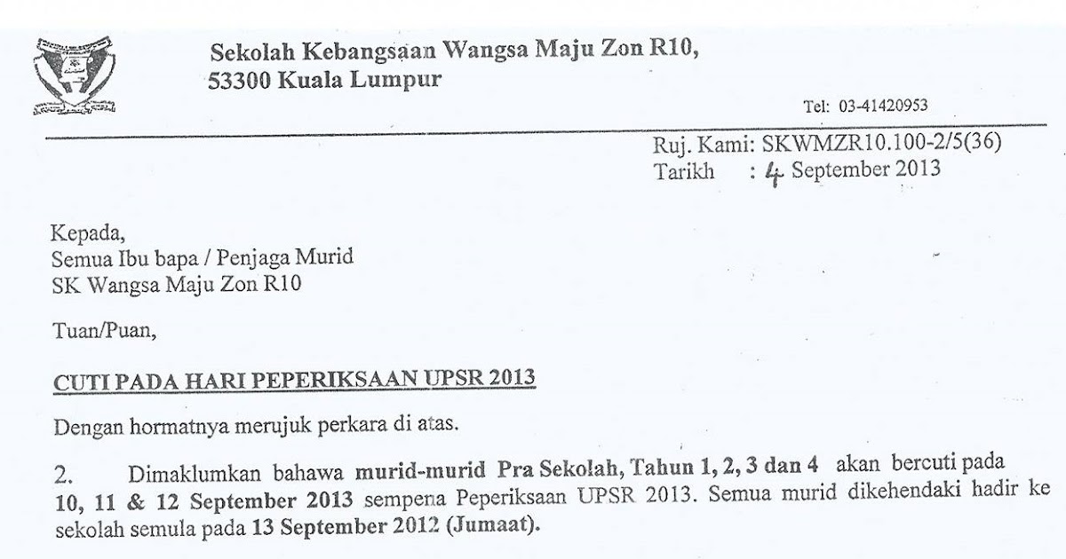 Contoh Format Surat Rasmi Kerajaan Malaysia - Muharram d