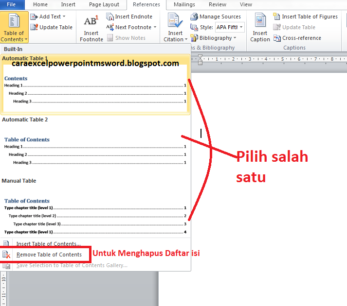  Cara  Membuat  Daftar Pustaka Makalah Di  Word  2010 Contoh 