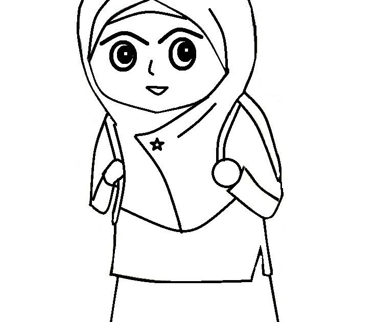 Top Gambar Kartun Muslimah Hitam Putih Design Kartun